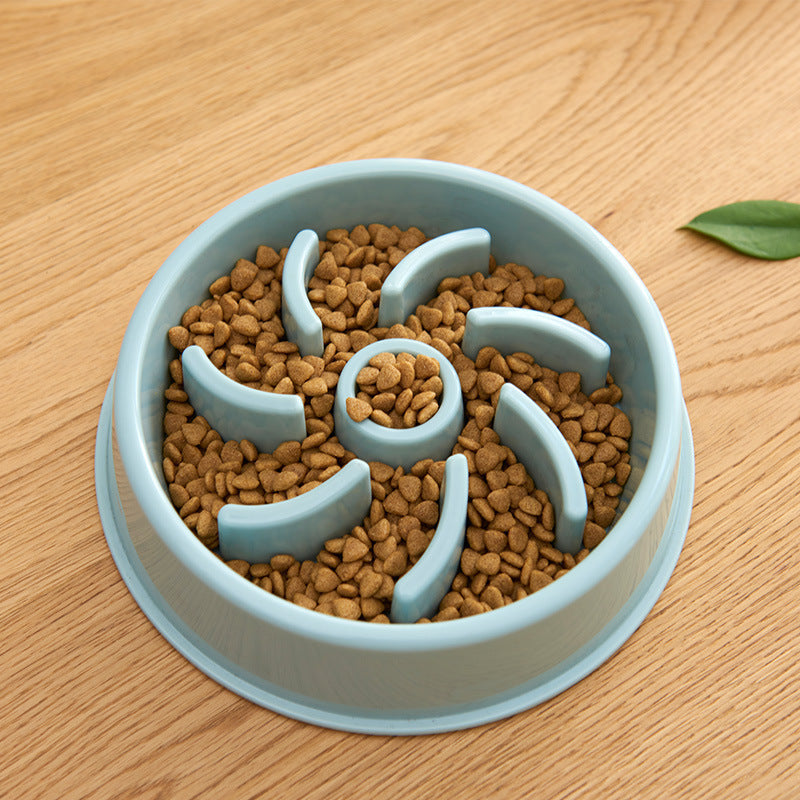 "Choke-Prevention Slow Food Bowl for Plastic Pet Dogs and Cats