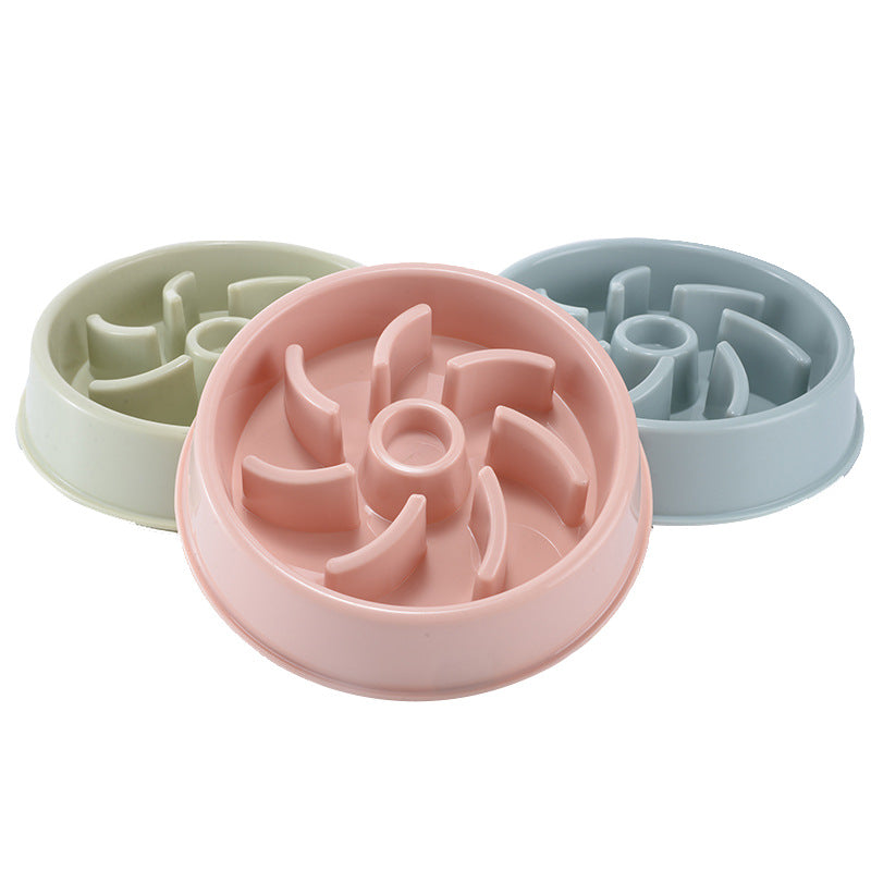 "Choke-Prevention Slow Food Bowl for Plastic Pet Dogs and Cats