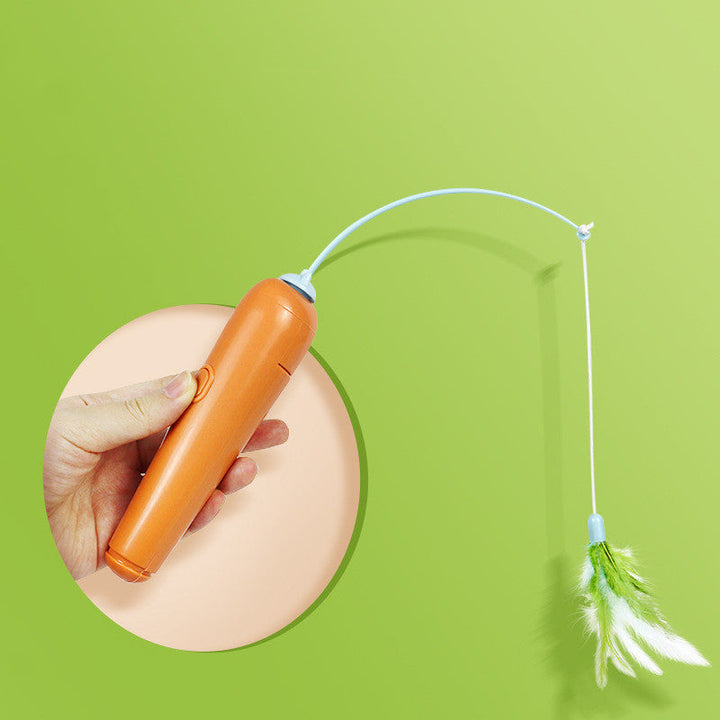 2-in-1 Pet Cat Toy with Feather for Self-play and Cat Turntable