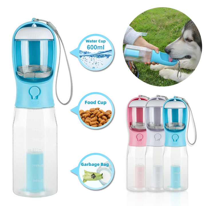 3-in-1 multifunctional Cat & Dog Water Drinker, Food Feeder & Poop Dispenser