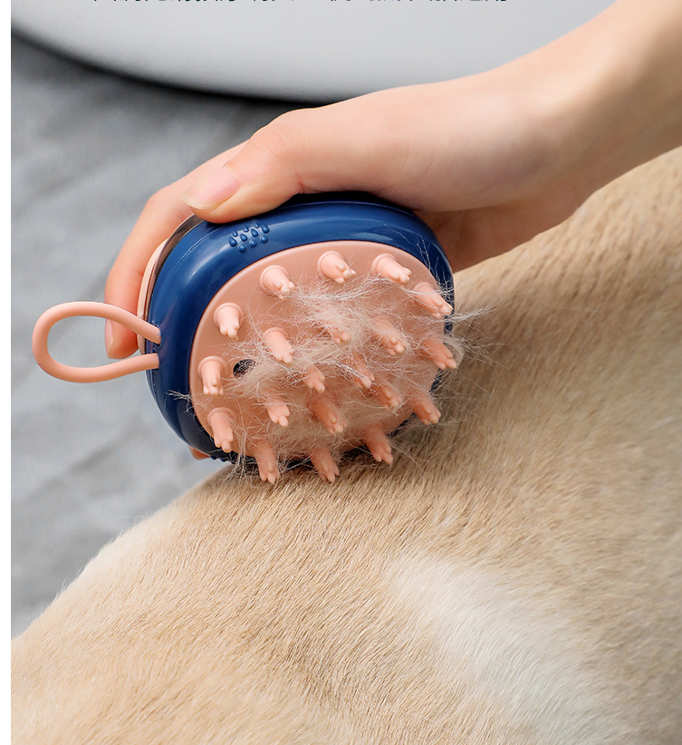 New 2-in-1 Pet Cat Dog Cleaning, Bathing, and Massage Shampoo Soap Dispensing Grooming Brush