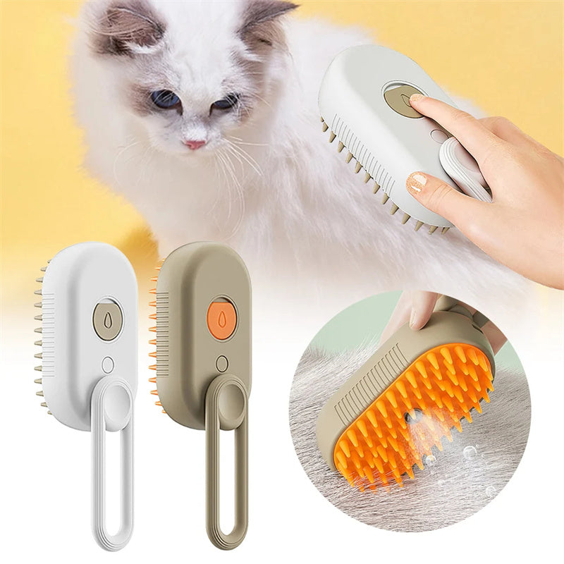 "Effortless Grooming with 3-in-1 Cat Steam Brush!