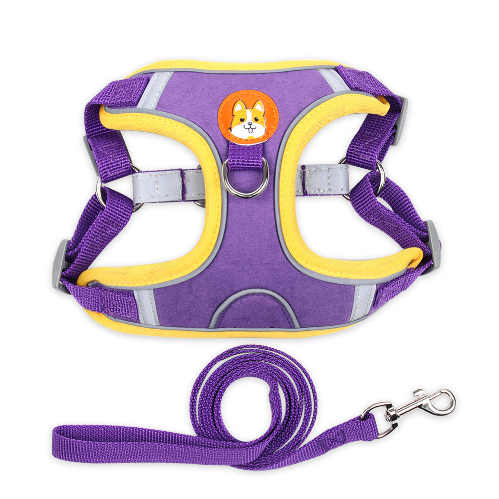 Dog & Cat Reflective Soft Mesh Harness with Leash