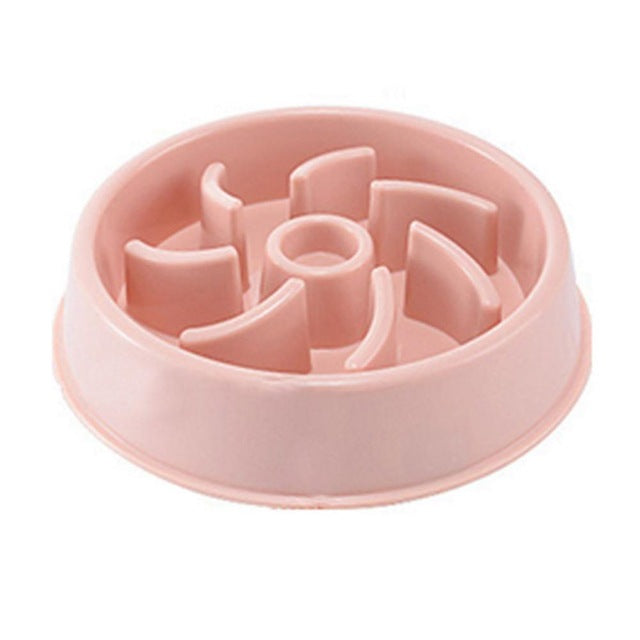"Choke-Prevention Slow Food Bowl for Plastic Pet Dogs and Cats