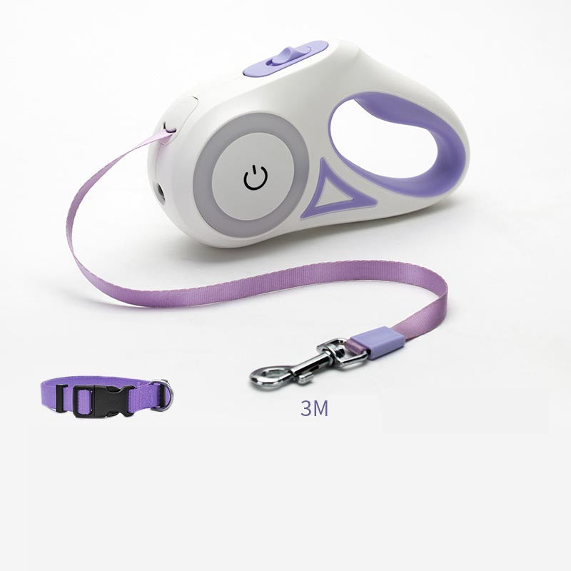 Retractable Dog Leash with Built-in Collar Spotlight