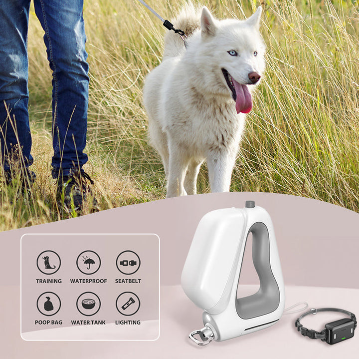 Upgraded 3-in-1 Retractable Dog Leash with Integrated Dispenser & Poop Bags