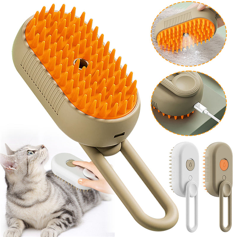 "Effortless Grooming with 3-in-1 Cat Steam Brush!