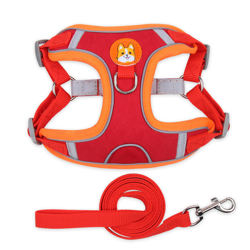 Dog & Cat Reflective Soft Mesh Harness with Leash