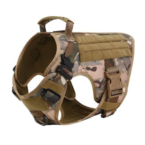 Military Tactical Dog Harness for German Shepherd with Adjustable Back Support
