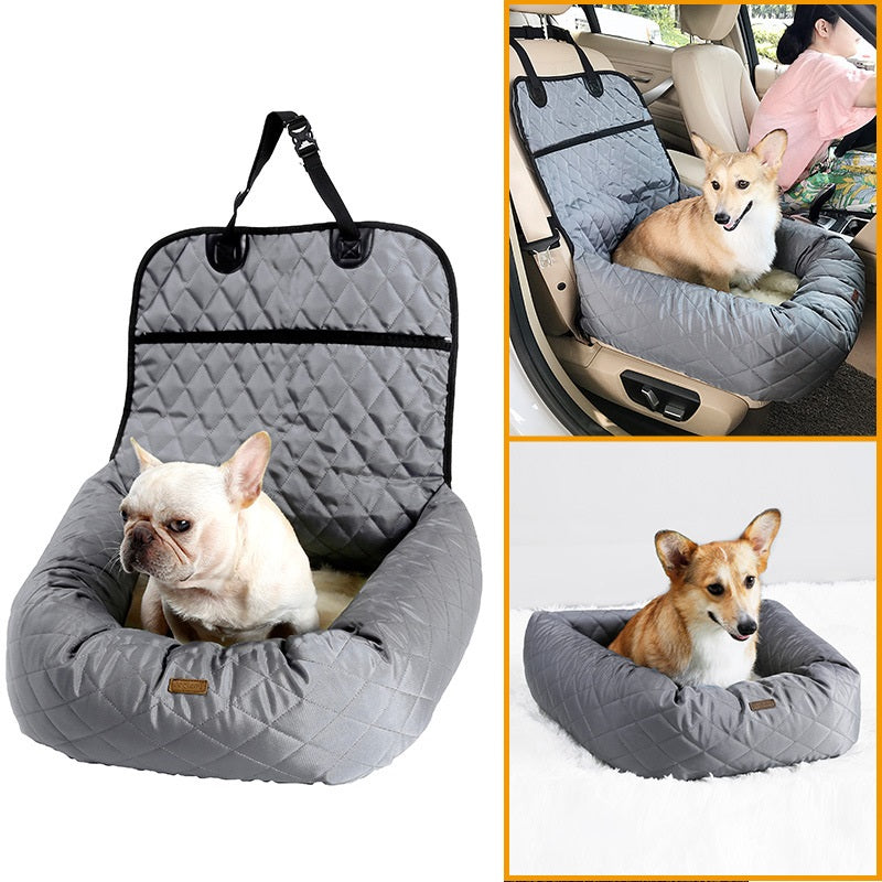 2-In-1 Pet Dog Carrier with Folding Car Seat Thickened Pad