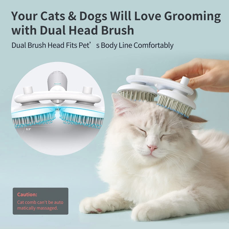 Pet Cat Brush and Dog Slicker Brush with Double-headed Negative Ion Technology