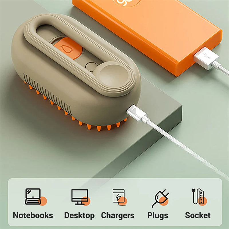 "Effortless Grooming with 3-in-1 Cat Steam Brush!