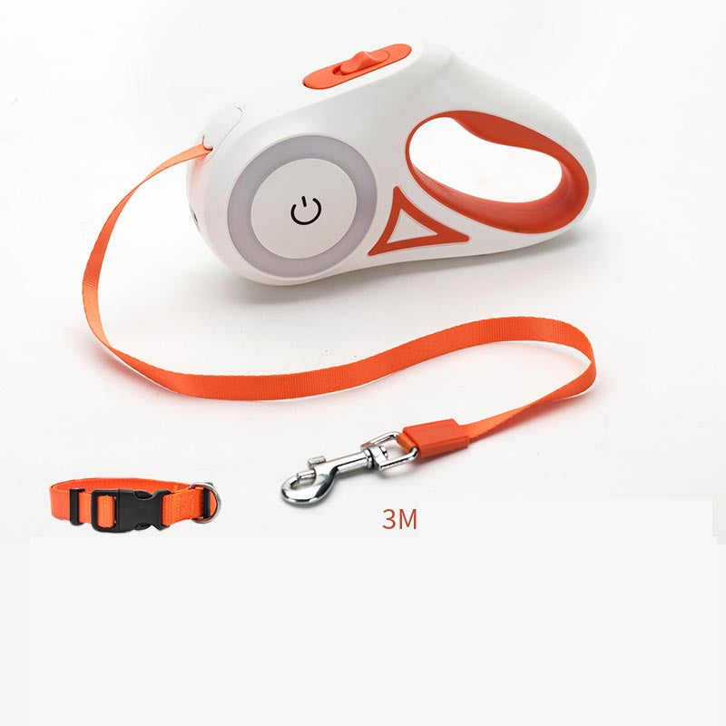 Retractable Dog Leash with Built-in Collar Spotlight