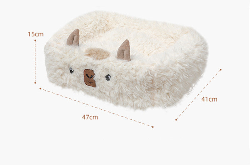 Alpaca Pet Bed Warm Plush Cat