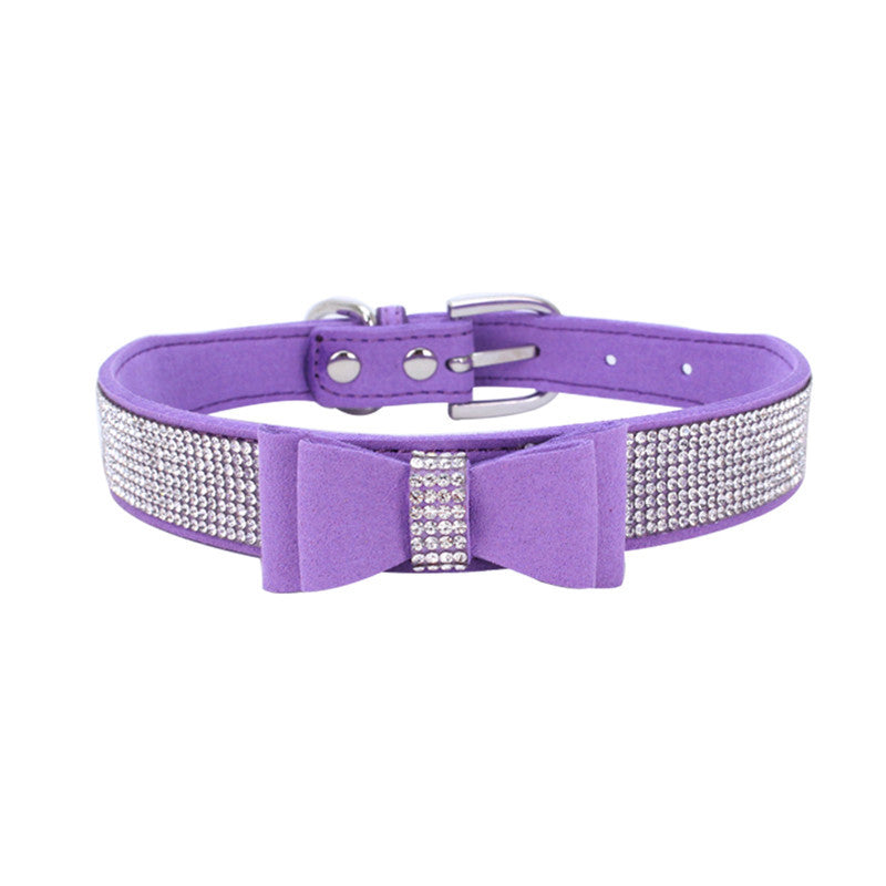 Rhinestone Bowknot Pet Collar Dog Collar