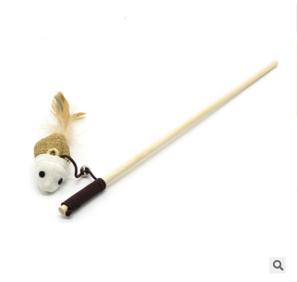 Cat toy funny cat stick / Kitten toy wooden handmade mouse / Cat toy cat scratch board