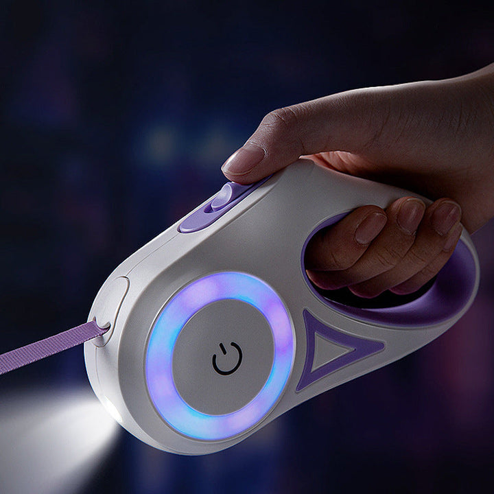 Retractable Dog Leash with Built-in Collar Spotlight