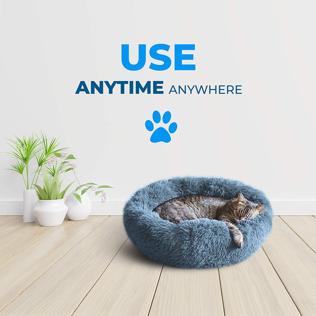 Round Cat Bed Dogs Bed House Kennel Pet Mats Soft Long Plush Mat Pet Warm Basket Cushion Cats House Sofa Machine Wash Kennel