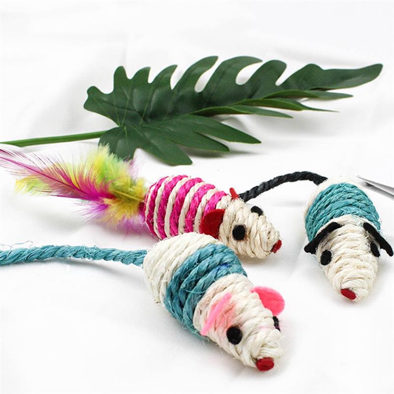 Legendog 3Pcs/Set Mice Cat Toys Interactive Cat Squeaky Toys Kitten Mouse Toys For Cats Pet Supplies Random Color