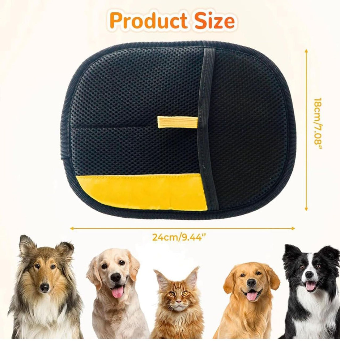 Cat Hair Removal Grooming Gloves – Pet Deshedding ; Massage Tool