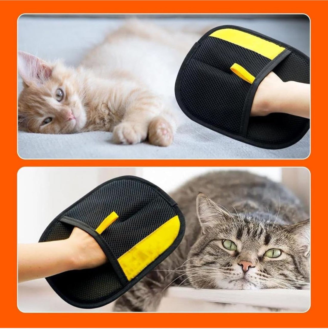 Cat Hair Removal Grooming Gloves – Pet Deshedding ; Massage Tool