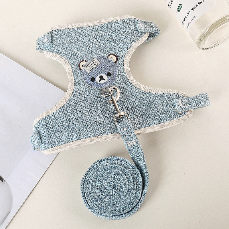 Pet Dog Clothes Soft Breathable Navy Style Leash Set for Small Medium Dogs Chihuahua Puppy Collar Cat Pet Dog Chest Strap Leash