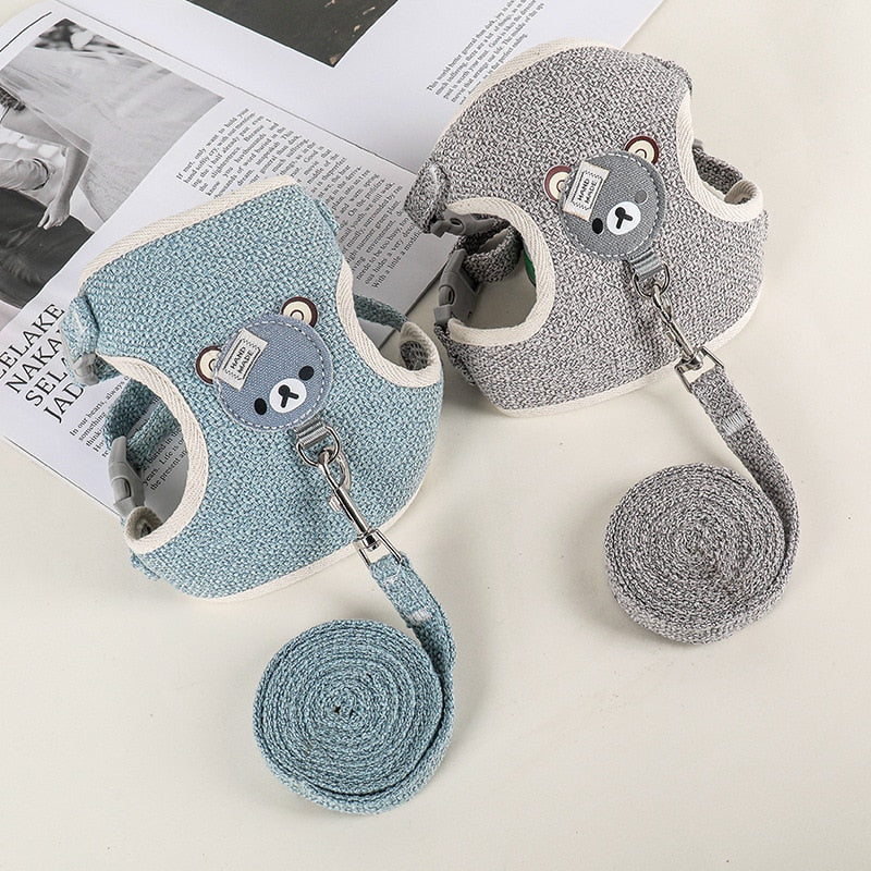 Pet Dog Clothes Soft Breathable Navy Style Leash Set for Small Medium Dogs Chihuahua Puppy Collar Cat Pet Dog Chest Strap Leash