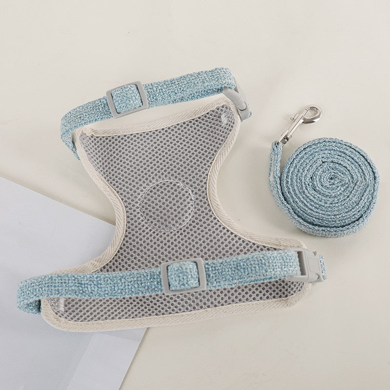 Pet Dog Clothes Soft Breathable Navy Style Leash Set for Small Medium Dogs Chihuahua Puppy Collar Cat Pet Dog Chest Strap Leash