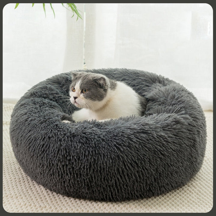 Round Cat Bed Dogs Bed House Kennel Pet Mats Soft Long Plush Mat Pet Warm Basket Cushion Cats House Sofa Machine Wash Kennel