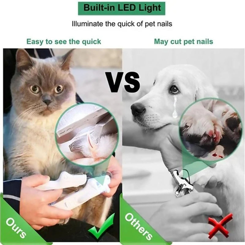 Professional Pet Nail Clippers with LED Light