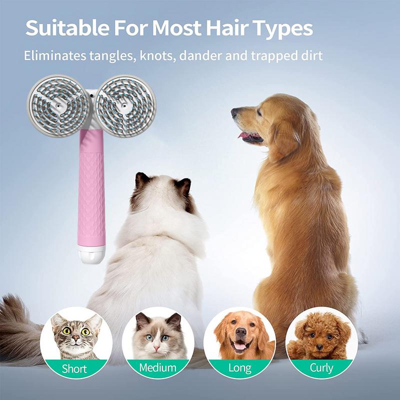Pet Cat Brush and Dog Slicker Brush with Double-headed Negative Ion Technology