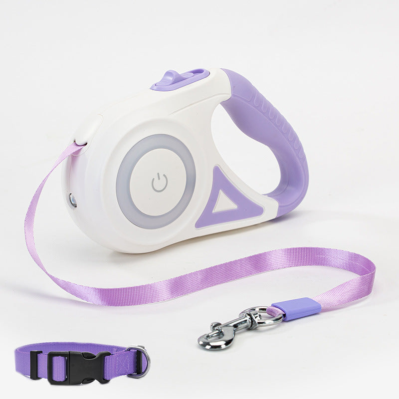 Retractable Dog Leash with Built-in Collar Spotlight