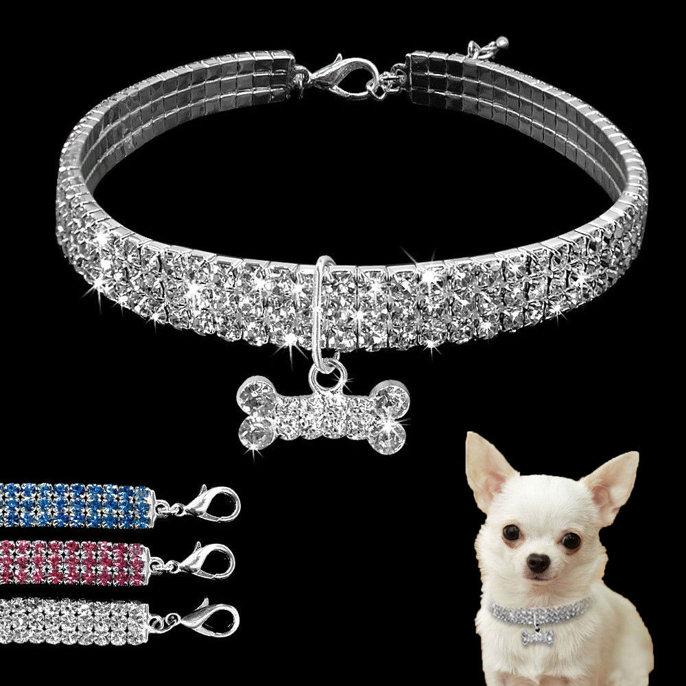 Bling Rhinestone Dog Collar Crystal For Small-Medium Dogs & Cats