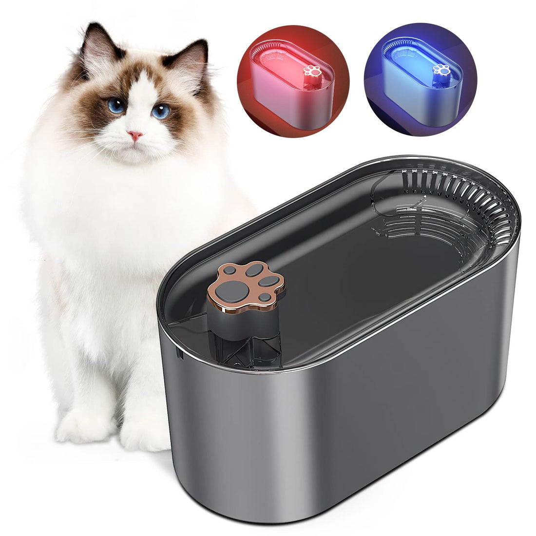 3L Cat Water Fountain Filter with Automatic Drinker