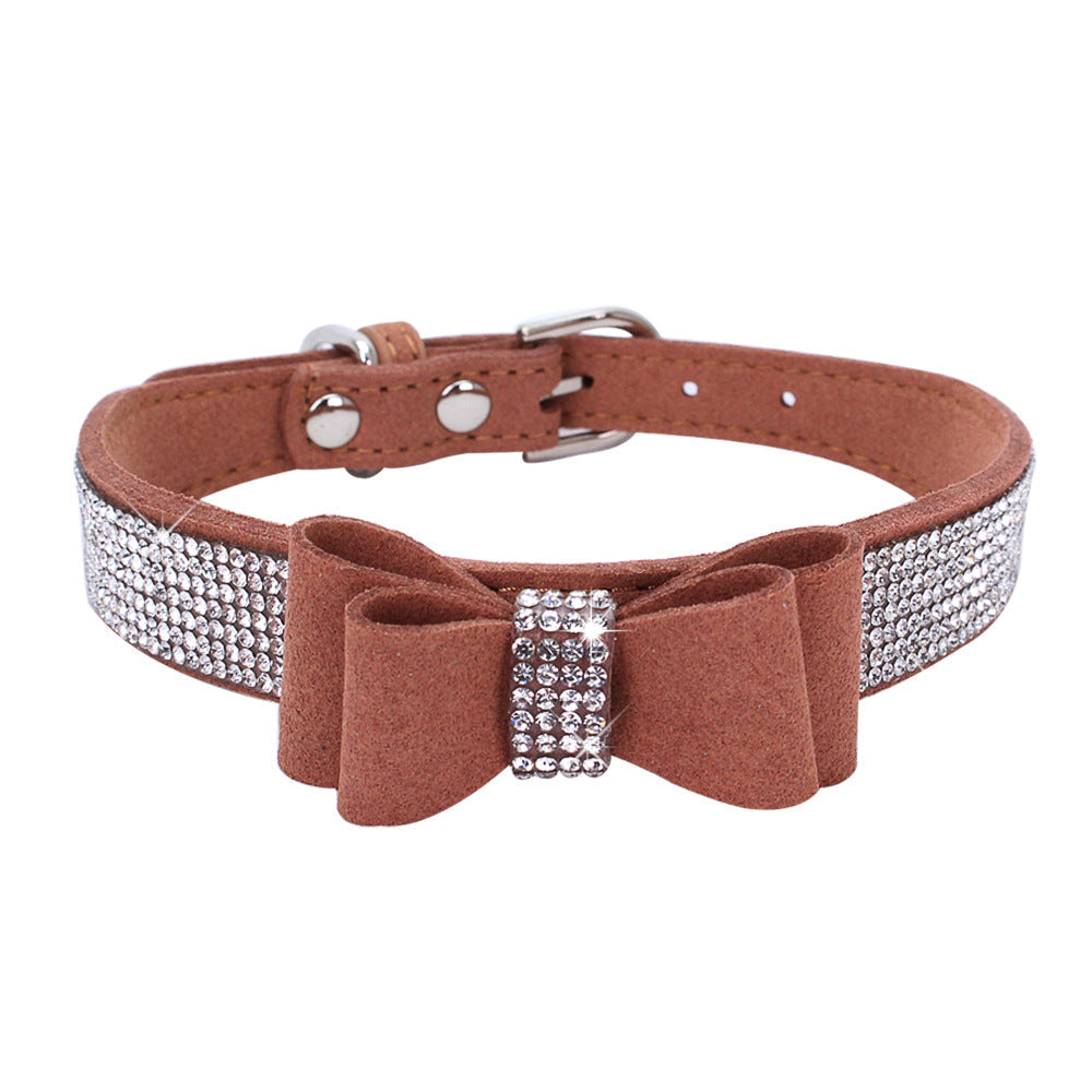 Rhinestone Bowknot Pet Collar Dog Collar