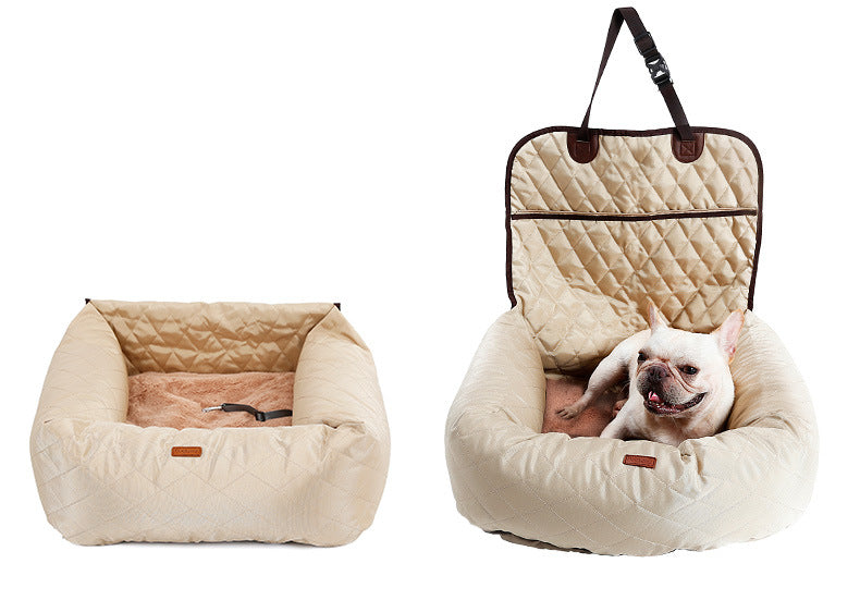 2-In-1 Pet Dog Carrier with Folding Car Seat Thickened Pad