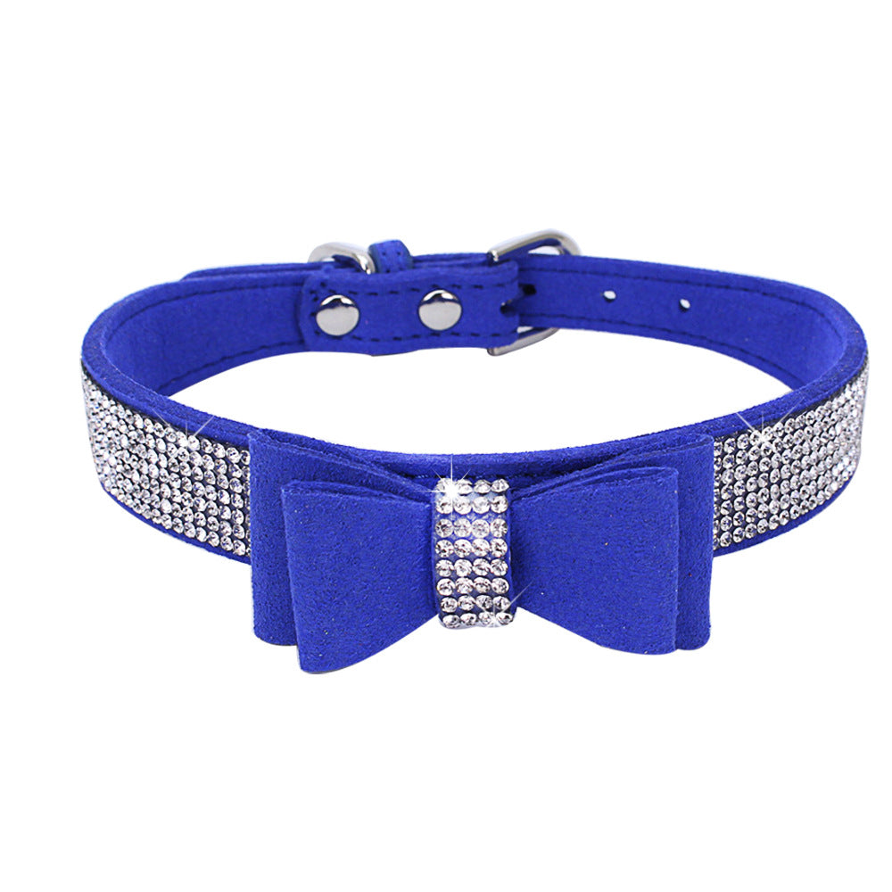 Rhinestone Bowknot Pet Collar Dog Collar