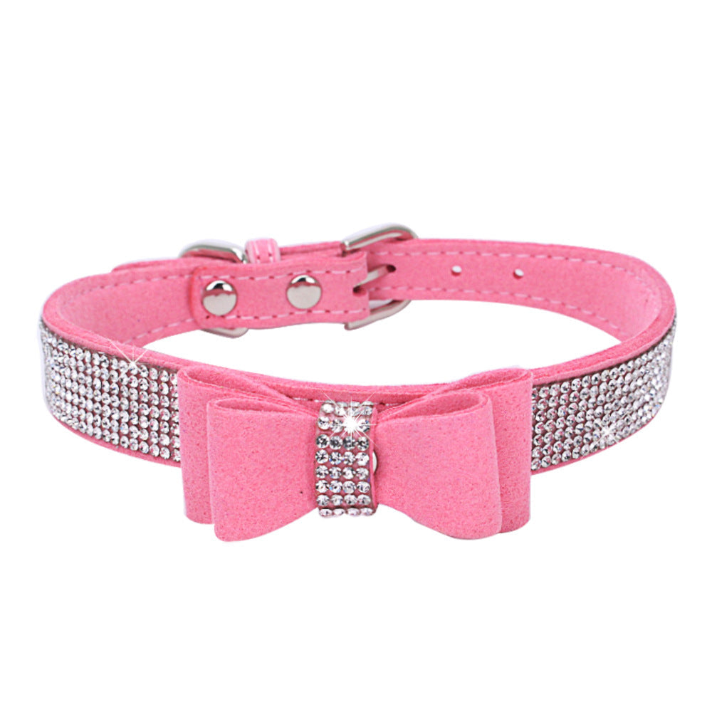 Rhinestone Bowknot Pet Collar Dog Collar
