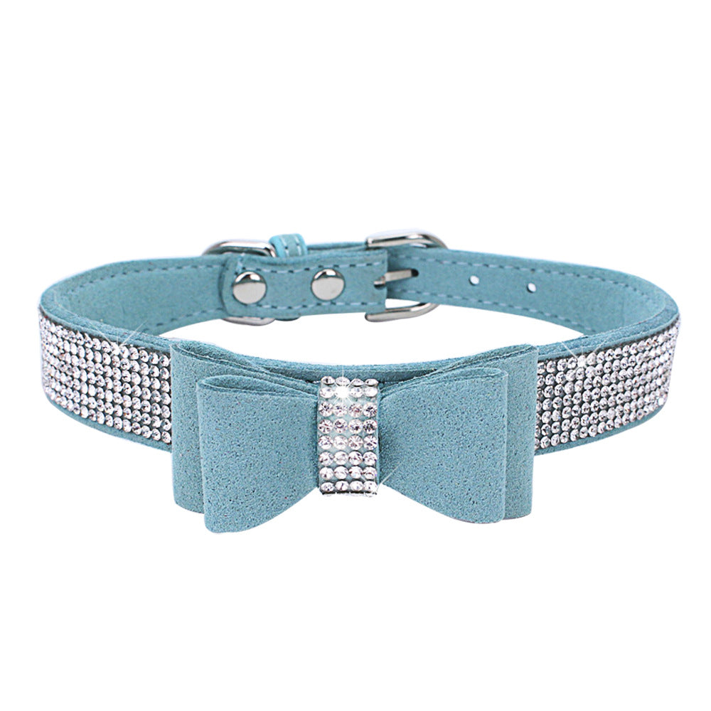 Rhinestone Bowknot Pet Collar Dog Collar