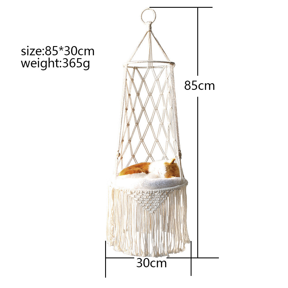 Macrame Hanging Pet Bed / Hammock / Cat Swing