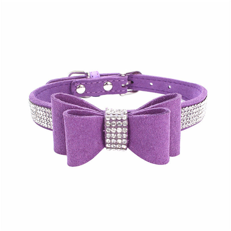 Rhinestone Bowknot Pet Collar Dog Collar