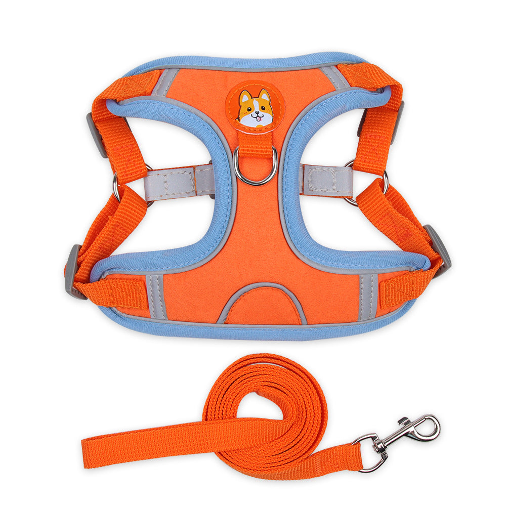 Dog & Cat Reflective Soft Mesh Harness with Leash