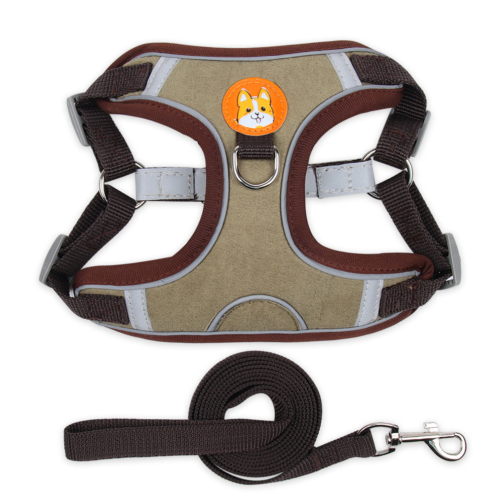 Dog & Cat Reflective Soft Mesh Harness with Leash
