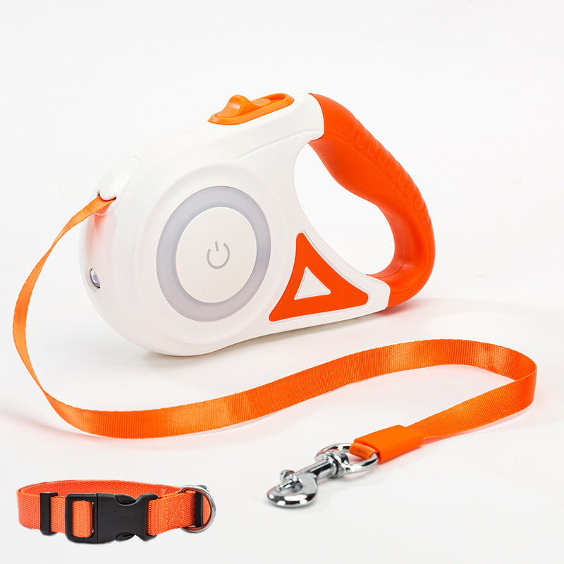Retractable Dog Leash with Built-in Collar Spotlight