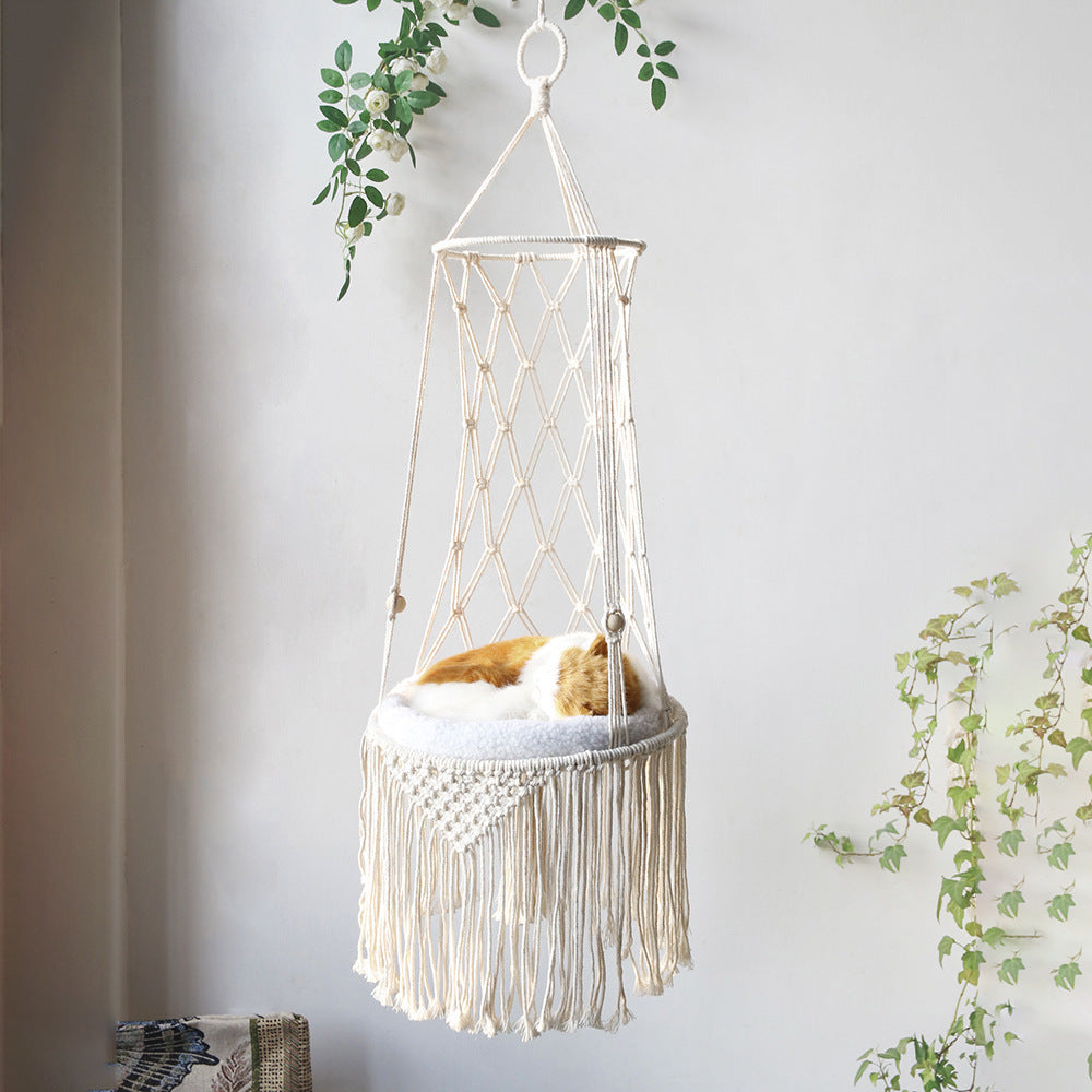 Macrame Hanging Pet Bed / Hammock / Cat Swing