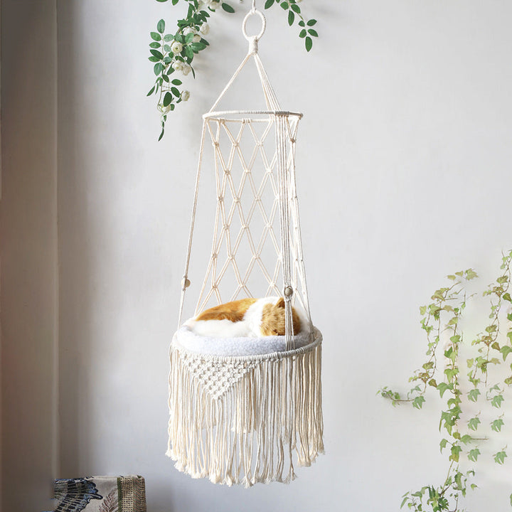 Macrame Hanging Pet Bed / Hammock / Cat Swing